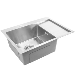 Chiuveta de bucatarie FIN , Model Modern, Culoare Brush Nickel - Img 4