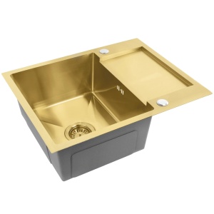 Chiuveta de bucatarie Inox PAUL, Model modern, Culoare Gold Brush - Img 2