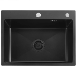 Chiuveta de bucatarie LIAM, Model Modern 580x450mm, Culoare Black - Img 8