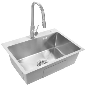Chiuveta de bucatarie LIAM, Model Modern 580x450mm, Culoare Brush Nickel - Img 5