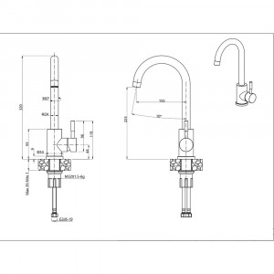 Chiuveta granit GO-MAX BEIGE 1 kit (77x44x17,5) + mixer color + sifon manual cu dop - Img 5
