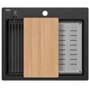 Chiuveta granit Kurt 110 BLACK mat 59,5 x 50 x 21,5 cm - Img 2