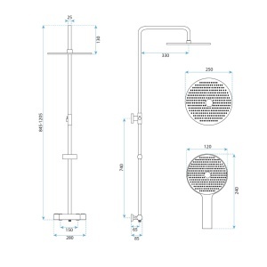 Coloana de dus cu termostat Drop Titan - Img 5