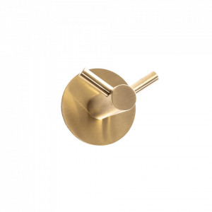 Cuier de baie cu doua brate Brush Gold 322216B