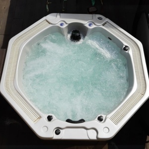 JACUZZI DE GRĂDINĂ 107 CARCASĂ ALB PERLAT ANTRACIT 220x220 CM - Img 6