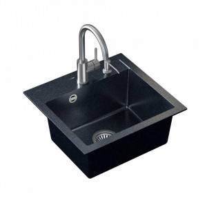 JOHNNY 110 Steingran Art Silver Black Pearl cu sifon manual, baterie Naomi și dozator - black pearl silver