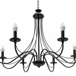 Lampa suspendata de tavan neagra rustica APP648-8CP - Img 2
