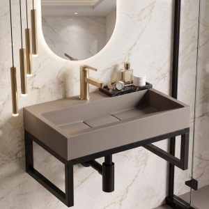 Lavoar din compozit Rea GOYA TAUPE 60CM + Cadru