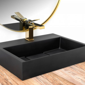 Lavoar din conglomerat GOYA BLACK MAT 50CM - Img 6