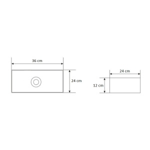 Lavoar pe blat Hugo, 36 x 24 x 12 cm - Img 5
