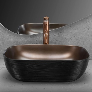 Lavoar pe blat Rea Belinda COPPER BRUSH / Black - Img 4