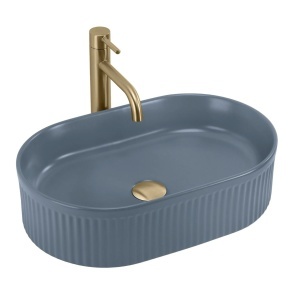 Lavoar pe blat Vanda Blueberry Matt – design modern cu finisaj mat albastru pentru baie | disponibil pe Deppo