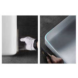 Lavoar pentru blat alb PRIMA SLIM 50x36 x10,5 cm - Img 3