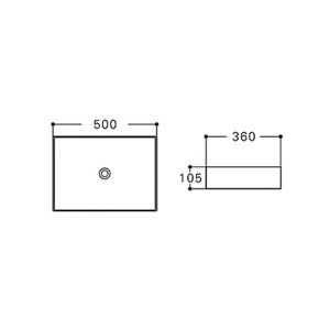 Lavoar pentru blat alb PRIMA SLIM 50x36 x10,5 cm - Img 5