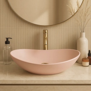 Lavoar pentru blat Rea Royal Powder Pink Matt - Img 7