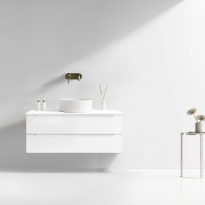 Mobilier lavoar suspendat alb cu blat alb LINDA 60,100,120 cm - Img 8