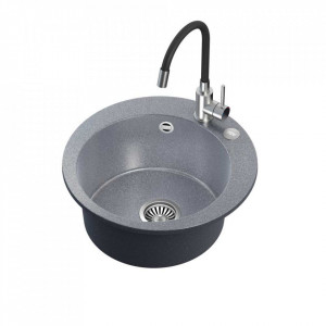 nu e ART JAMES 210 (Ø51x20) Steingran Art Silver z syfonem manualnym, baterią Maggie i zaślepką - srebrny