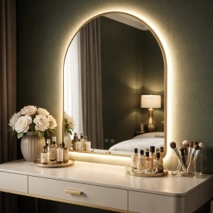 Oglindă LED 80x60cm CAMLOT Brush Gold