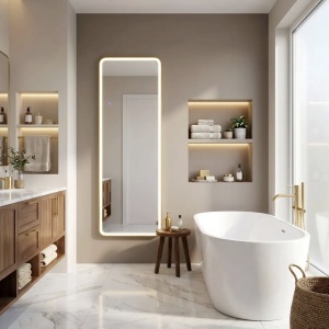 Oglindă LED Classico 50x160cm Brush Gold - Img 2