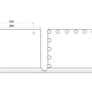 Oglindă LED HOLLYWOOD Black 80x60 - Img 6