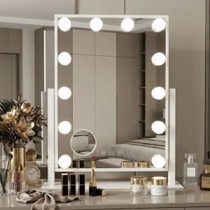 Oglindă LED HOLLYWOOD White 30x40