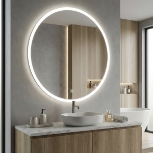 Oglindă LED rotundă 100 cm FFJ100 – oglindă modernă cu iluminare reglabilă pentru baie | disponibilă pe Deppo - Img 3