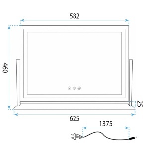 Oglindă LED STUDIO White 58x45 - Img 4