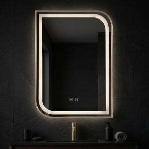 Oglindă LED ZONE 70X50 BRUSH GOLD - Img 6