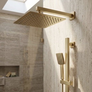 Pălărie de duș pătrată REA JS-P015BG 30cm Brush Gold - Img 8