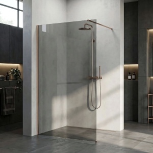 Paravan de dus Rea Flexi Grey / Brush Copper  - Img 7