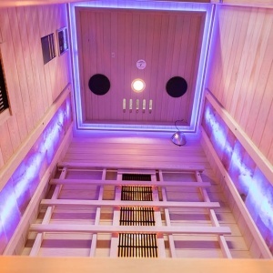 Saună cu infraroșu C1S pentru 1 persoană 90×90 cm cu piatră de sare, LED, Bluetooth – cabină sauna uscată | Deppo - Img 9