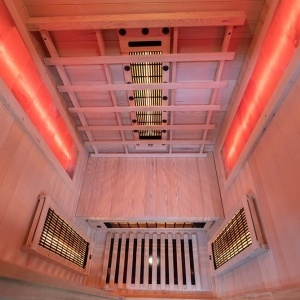 Saună cu infraroșu C1ST 90×90 cm cu piatră de sare, turmalină, LED și Bluetooth – saună uscată 1 persoană | Deppo - Img 14