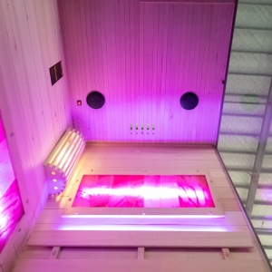 Sauna finlandeza cu temperatura inalta si soba Harvia 3.5kW pentru 1-2 persoane Lark 120 x 120 cm - Img 20