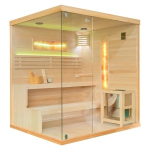 Sauna finlandeza cu temperatura inalta si soba Harvia 8kW pentru 4 persoane EP4S dreapta 180 x 160 cm - Img 7