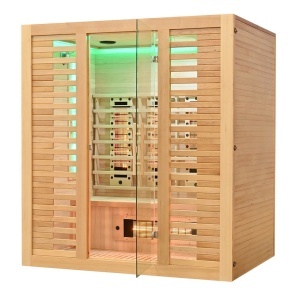 Sauna tip uscat cu infrarosu si cu pietre sarate pentru 4 persoane C4ST 175 x 140 cm - Img 8