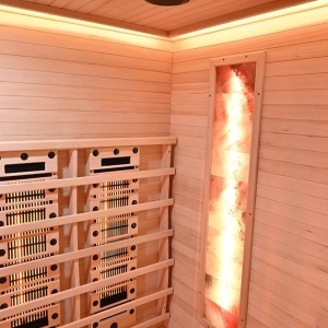Sauna tip uscat cu infrarosu si cu pietre sarate pentru 4 persoane C4ST 175 x 140 cm - Img 18