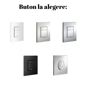 Set Bideu si Vas WC GROHE, ceramica sanitara, Vas WC VITO RIMLESS +Bideu +Capac Soft-Close SLIM PREMIUM +Cadru +Clapeta la alegere - Img 3