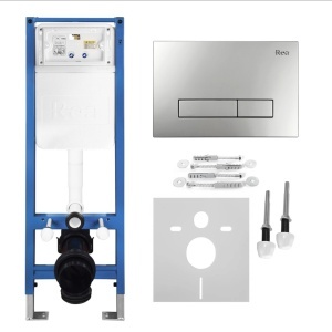 Set Cadru Îngropat Slim 024N pentru WC cu Buton HD Satin