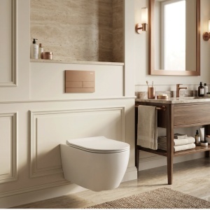 Set Cadru Îngropat Slim 024N pentru WC cu Buton T Brush Copper - Img 3