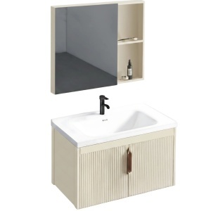 Set de mobilier de baie cu lavoar Astor 60 cm Beige - Img 5
