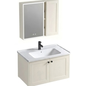 Set mobilier de baie cu lavoar Monti 60cm Creme - Img 2