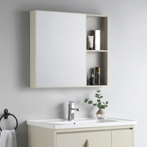 Set mobilier de baie cu lavoar Paris 60cm Beige - Img 3