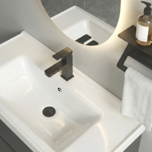 Set mobilier de baie cu lavoar Toledo 60cm Grey - Img 4