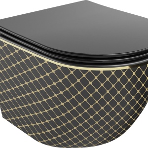 Set vas WC + Bideu FLSK Black/Gold squared - Img 6