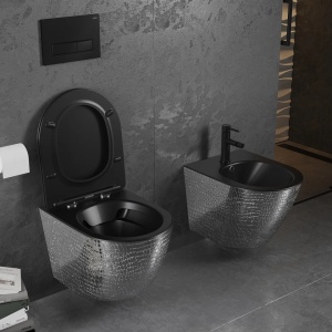 Set vas WC + Bideu FLSK Black/Silver scaly - Img 4