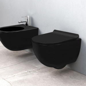 Set vas WC Carlo Mini Black MAT + Bideu Carlo Black - Img 2