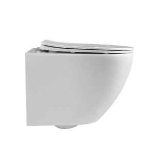 Set vas WC suspendat Fluminia, Ricci Tornado, spălare cu vârtej, 36 x 49 cm, alb - Img 3