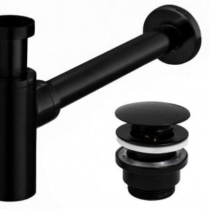 Sifon universal pentru lavoar clik-clak Universal Black Mat - Img 2