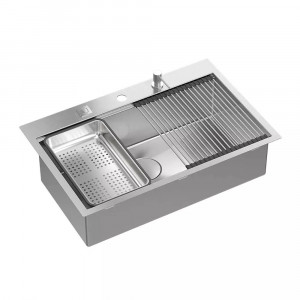 Statie de lucru incastrata Quadron Unique Burt inox periat 76x49 cm - Img 5