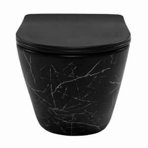 Vas WC suspendat Rea MATT BLACK MARBLE - Img 3